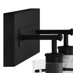 Hampton Bay Regan 12.75 in. 2-Light Matte Black Bathroom Vanity Light with Clear Glass Shades -Hampton Bay Shop matte black hampton bay vanity lighting dshd19574v1 1d 1000