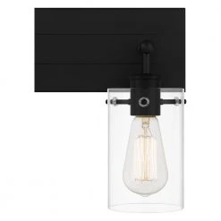 Hampton Bay Regan 12.75 in. 2-Light Matte Black Bathroom Vanity Light with Clear Glass Shades -Hampton Bay Shop matte black hampton bay vanity lighting dshd19574v1 44 1000