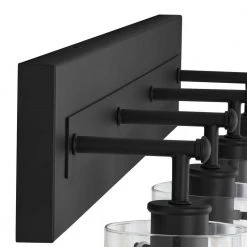 Hampton Bay Regan 29.25 in. 4-Light Matte Black Bathroom Vanity Light with Clear Glass Shades 18 Hampton Bay Regan 29.25 in. 4-Light Matte Black Bathroom Vanity Light with Clear Glass Shades -Hampton Bay Shop matte black hampton bay vanity lighting dshd19574v3 1d 1000