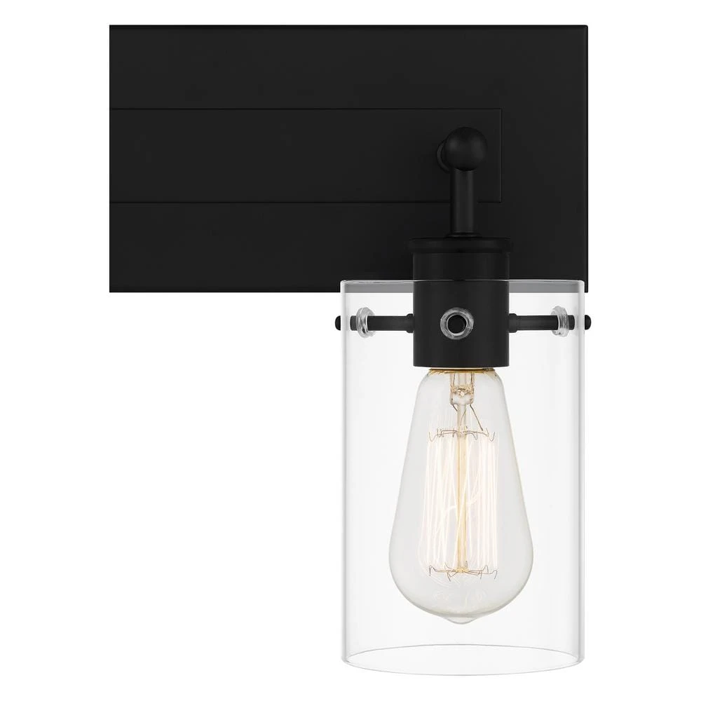 Hampton Bay Regan 29.25 in. 4-Light Matte Black Bathroom Vanity Light with Clear Glass Shades 14 Hampton Bay Regan 29.25 in. 4-Light Matte Black Bathroom Vanity Light with Clear Glass Shades - Image 14