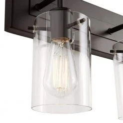Hampton Bay Regan 29.25 in. 4-Light Matte Black Bathroom Vanity Light with Clear Glass Shades 23 Hampton Bay Regan 29.25 in. 4-Light Matte Black Bathroom Vanity Light with Clear Glass Shades -Hampton Bay Shop matte black hampton bay vanity lighting dshd19574v3 44 1000