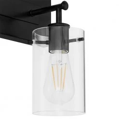 Hampton Bay Regan 29.25 in. 4-Light Matte Black Bathroom Vanity Light with Clear Glass Shades 17 Hampton Bay Regan 29.25 in. 4-Light Matte Black Bathroom Vanity Light with Clear Glass Shades -Hampton Bay Shop matte black hampton bay vanity lighting dshd19574v3 a0 1000