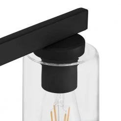 Hampton Bay Kendall Manor 29 in. 4 Light Matte Black Bathroom Vanity Light with Clear Glass Shades -Hampton Bay Shop matte black hampton bay vanity lighting ehd82620 4 mb 40 1000