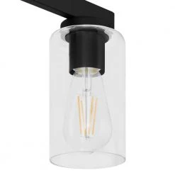 Hampton Bay Kendall Manor 29 in. 4 Light Matte Black Bathroom Vanity Light with Clear Glass Shades -Hampton Bay Shop matte black hampton bay vanity lighting ehd82620 4 mb a0 1000