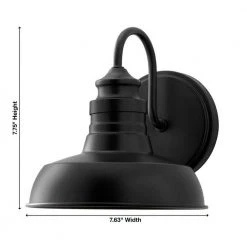 Hampton Bay Elmcroft 7.63 in. 1-Light Matte Black Modern Farmhouse Wall Mount Sconce Light with Metal Shade -Hampton Bay Shop matte black hampton bay vanity lighting hb3670 43 31 1000
