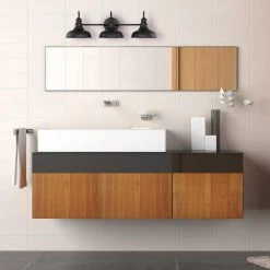 Hampton Bay Elmcroft 29 in. 3-Light Matte Black Modern Farmhouse Bathroom Vanity Light with Metal Shades -Hampton Bay Shop matte black hampton bay vanity lighting hb3672 43 76 1000