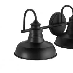Hampton Bay Elmcroft 29 in. 3-Light Matte Black Modern Farmhouse Bathroom Vanity Light with Metal Shades -Hampton Bay Shop matte black hampton bay vanity lighting hb3672 43 77 1000