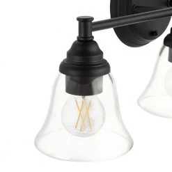 Hampton Bay Marsden 23.5 in. 3-Light Matte Black Transitional Bathroom Vanity Light with Clear Glass Shades -Hampton Bay Shop matte black hampton bay vanity lighting hb3677 43 66 1000