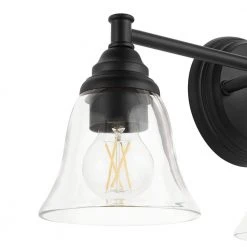 Hampton Bay Marsden 23.5 in. 3-Light Matte Black Transitional Bathroom Vanity Light with Clear Glass Shades -Hampton Bay Shop matte black hampton bay vanity lighting hb3677 43 77 1000