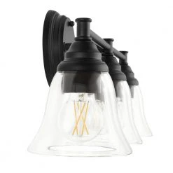 Hampton Bay Marsden 23.5 in. 3-Light Matte Black Transitional Bathroom Vanity Light with Clear Glass Shades -Hampton Bay Shop matte black hampton bay vanity lighting hb3677 43 a0 1000