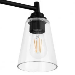 Hampton Bay Wakefield 22 in. 3-Light Matte Black Modern Wall Mount Sconce Light with Clear Glass Shades -Hampton Bay Shop matte black hampton bay vanity lighting hb3681 43 1d 1000