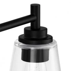 Hampton Bay Wakefield 22 in. 3-Light Matte Black Modern Wall Mount Sconce Light with Clear Glass Shades -Hampton Bay Shop matte black hampton bay vanity lighting hb3681 43 a0 1000