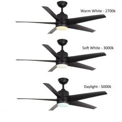 Hampton Bay Mena 54 in. White Color Changing Integrated LED Indoor/Outdoor Matte Black Ceiling Fan with Light Kit and Remote Control 18 Hampton Bay Mena 54 in. White Color Changing Integrated LED Indoor/Outdoor Matte Black Ceiling Fan with Light Kit and Remote Control -Hampton Bay Shop matte black with matte black blades hampton bay ceiling fans with lights 99919 1d 1000