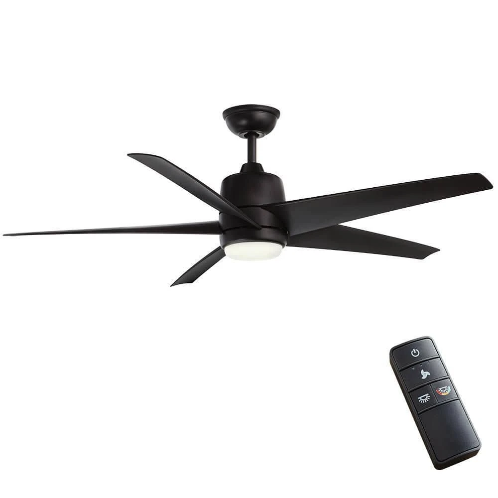 Hampton Bay Mena 54 in. White Color Changing Integrated LED Indoor/Outdoor Matte Black Ceiling Fan with Light Kit and Remote Control 1 Hampton Bay Mena 54 in. White Color Changing Integrated LED Indoor/Outdoor Matte Black Ceiling Fan with Light Kit and Remote Control