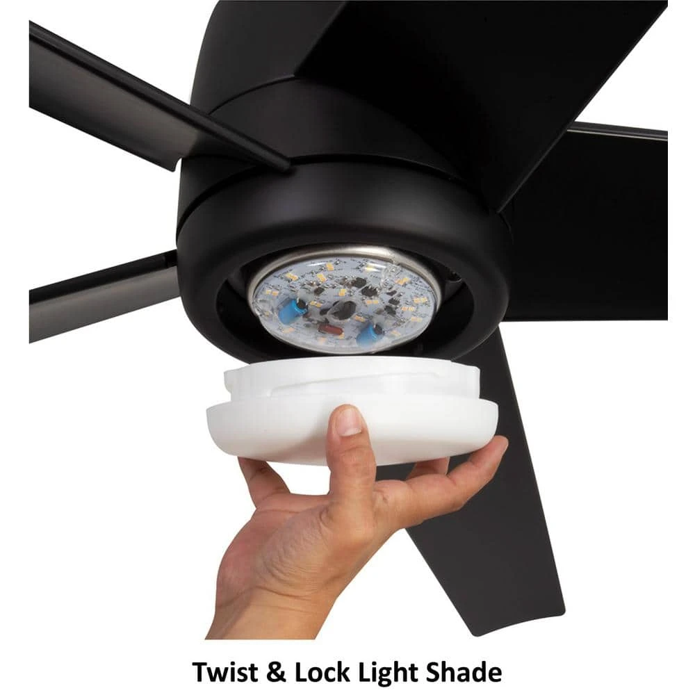 Hampton Bay Mena 54 in. White Color Changing Integrated LED Indoor/Outdoor Matte Black Ceiling Fan with Light Kit and Remote Control 7 Hampton Bay Mena 54 in. White Color Changing Integrated LED Indoor/Outdoor Matte Black Ceiling Fan with Light Kit and Remote Control - Image 7