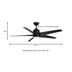 Hampton Bay Mena 54 in. White Color Changing Integrated LED Indoor/Outdoor Matte Black Ceiling Fan with Light Kit and Remote Control 17 Hampton Bay Mena 54 in. White Color Changing Integrated LED Indoor/Outdoor Matte Black Ceiling Fan with Light Kit and Remote Control -Hampton Bay Shop matte black with matte black blades hampton bay ceiling fans with lights 99919 a0 1000
