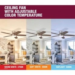 Hampton Bay Mena 54 in. White Color Changing Integrated LED Indoor/Outdoor Matte Black Ceiling Fan with Light Kit and Remote Control 27 Hampton Bay Mena 54 in. White Color Changing Integrated LED Indoor/Outdoor Matte Black Ceiling Fan with Light Kit and Remote Control -Hampton Bay Shop matte black with matte black blades hampton bay ceiling fans with lights 99919 d4 1000