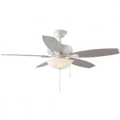 Hampton Bay North Pond 52 in. Indoor/Outdoor LED Matte White Ceiling Fan with Light Kit, Reversible Motor and Reversible Blades -Hampton Bay Shop matte white hampton bay ceiling fans with lights 59216 76 1000