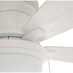 Hampton Bay Roanoke 48 in. LED Indoor/Outdoor Matte White Ceiling Fan with Light Kit -Hampton Bay Shop matte white hampton bay ceiling fans with lights yg216 mwh 1d 1000