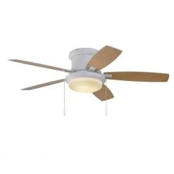 Hampton Bay Roanoke 48 in. LED Indoor/Outdoor Matte White Ceiling Fan with Light Kit -Hampton Bay Shop matte white hampton bay ceiling fans with lights yg216 mwh 31 1000