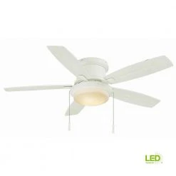 Hampton Bay Roanoke 48 in. LED Indoor/Outdoor Matte White Ceiling Fan with Light Kit -Hampton Bay Shop matte white hampton bay ceiling fans with lights yg216 mwh 40 1000