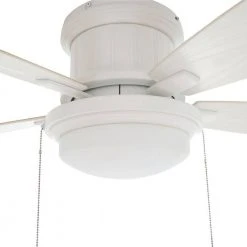 Hampton Bay Roanoke 48 in. LED Indoor/Outdoor Matte White Ceiling Fan with Light Kit -Hampton Bay Shop matte white hampton bay ceiling fans with lights yg216 mwh 44 1000