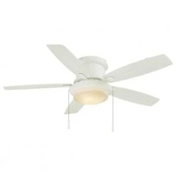 Hampton Bay Roanoke 48 in. LED Indoor/Outdoor Matte White Ceiling Fan with Light Kit