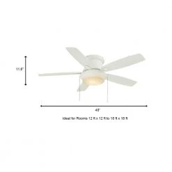 Hampton Bay Roanoke 48 in. LED Indoor/Outdoor Matte White Ceiling Fan with Light Kit -Hampton Bay Shop matte white hampton bay ceiling fans with lights yg216 mwh a0 1000
