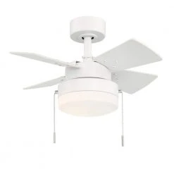 Hampton Bay Metarie II 24 in. LED Matte White Smart Hubspace Ceiling Fan with Light and Remote