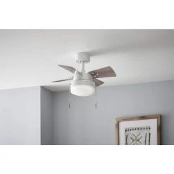 Hampton Bay Shop -Hampton Bay Shop matte white hampton bay ceiling fans with lights yg922b mwh hs e1 1000