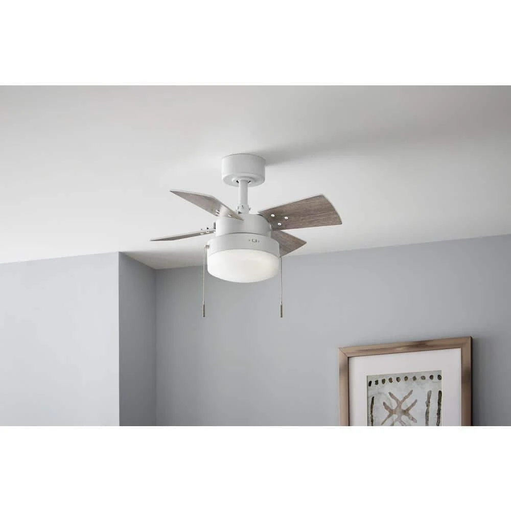 Hampton Bay Metarie II 24 in. LED Matte White Smart Hubspace Ceiling Fan with Light and Remote 2 Hampton Bay Metarie II 24 in. LED Matte White Smart Hubspace Ceiling Fan with Light and Remote - Image 2