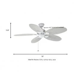Hampton Bay Lillycrest 52 in. Indoor/Outdoor Matte White Ceiling Fan with Downrod and Reversible Motor; Light Kit Adaptable -Hampton Bay Shop matte white hampton bay ceiling fans without lights 32718 a0 1000