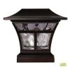 Hampton Bay Solar 15 Lumens Mediterranean Bronze Outdoor Integrated LED 3000K Warm White Landscape Post Cap Light