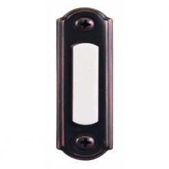 Hampton Bay Wired LED Illuminated Doorbell Push Button, Mediterranean Bronze