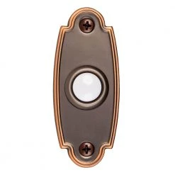 Hampton Bay Wired LED Illuminated Doorbell Push Button, Mediterranean Bronze