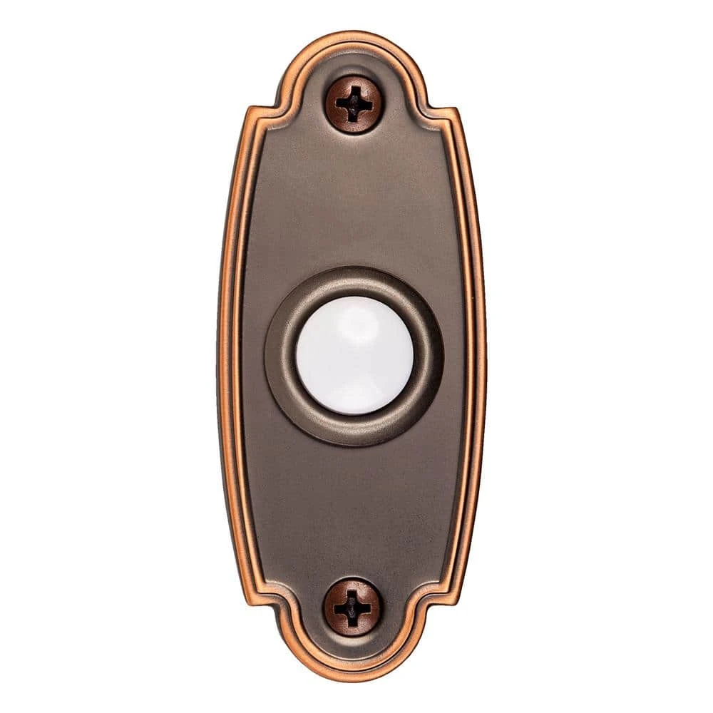 Hampton Bay Wired LED Illuminated Doorbell Push Button, Mediterranean Bronze 1 Hampton Bay Wired LED Illuminated Doorbell Push Button, Mediterranean Bronze