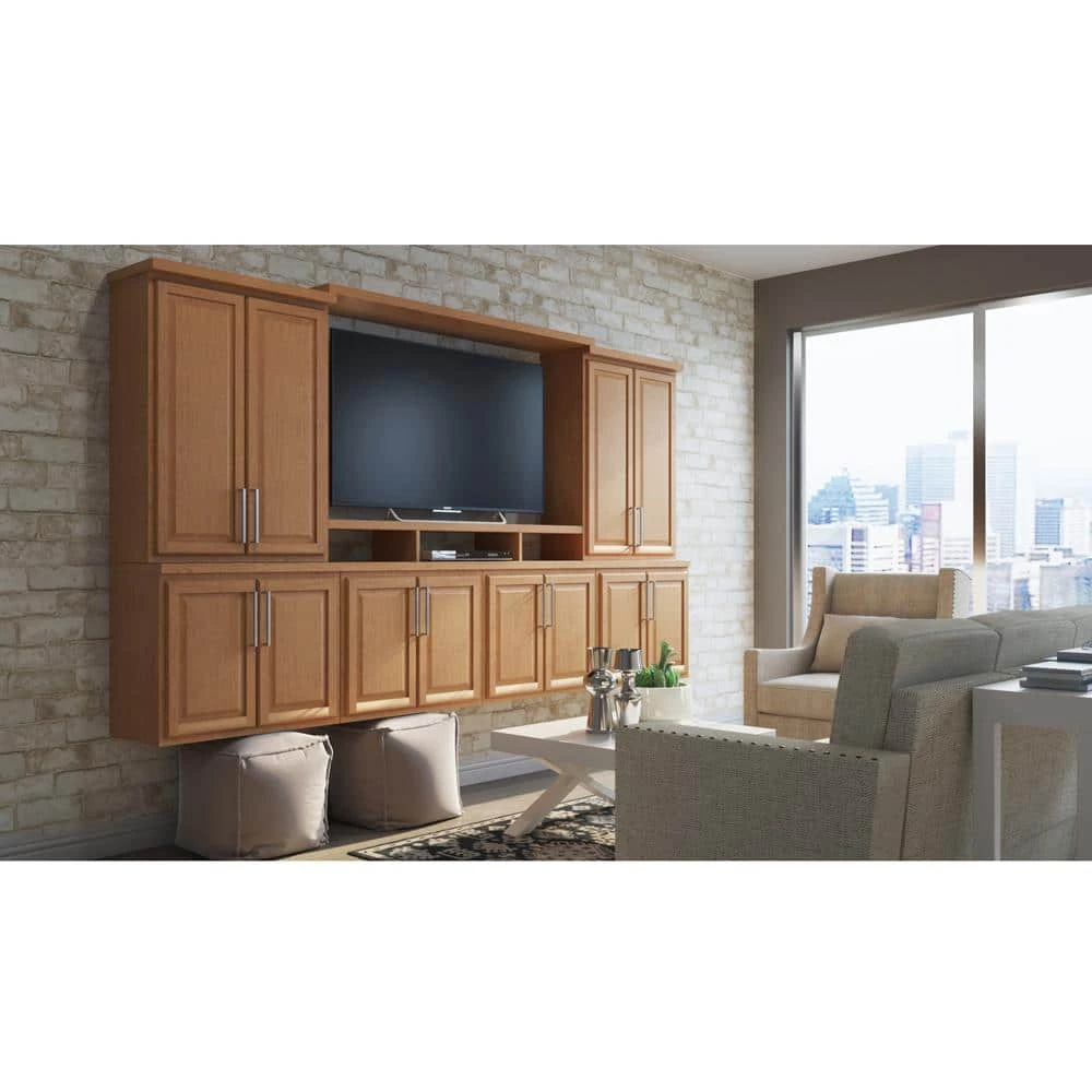 Hampton Bay Hampton Assembled 36x34.5x24 in. Blind Base Corner Kitchen Cabinet in Medium Oak 9 Hampton Bay Hampton Assembled 36x34.5x24 in. Blind Base Corner Kitchen Cabinet in Medium Oak - Image 9