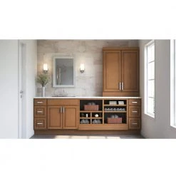Hampton Bay Hampton Assembled 36x34.5x24 in. Blind Base Corner Kitchen Cabinet in Medium Oak 22 Hampton Bay Hampton Assembled 36x34.5x24 in. Blind Base Corner Kitchen Cabinet in Medium Oak -Hampton Bay Shop medium oak hampton bay assembled kitchen cabinets kbbc45 mo c3 1000