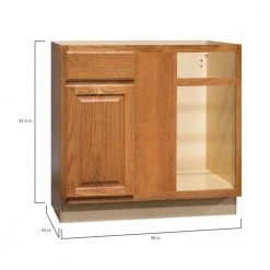 Hampton Bay Hampton Assembled 36x34.5x24 in. Blind Base Corner Kitchen Cabinet in Medium Oak 28 Hampton Bay Hampton Assembled 36x34.5x24 in. Blind Base Corner Kitchen Cabinet in Medium Oak -Hampton Bay Shop medium oak hampton bay assembled kitchen cabinets kbbc45 mo d4 1000