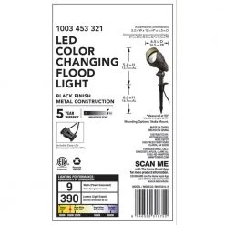 Hampton Bay 9.8-Watt Millennium Black Adjustable Light Color Outdoor Integrated LED Landscape Flood Light -Hampton Bay Shop millennium black hampton bay landscape flood lights iwh1501l 3 44 1000