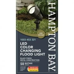 Hampton Bay 9.8-Watt Millennium Black Adjustable Light Color Outdoor Integrated LED Landscape Flood Light -Hampton Bay Shop millennium black hampton bay landscape flood lights iwh1501l 3 4f 1000