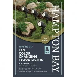 Hampton Bay 9.8-Watt Millennium Black Adjustable Light Color Outdoor Integrated LED Landscape Flood Light (4-Pack) -Hampton Bay Shop millennium black hampton bay landscape flood lights iwh1501l 3 4pk 1f 1000