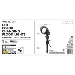 Hampton Bay 9.8-Watt Millennium Black Adjustable Light Color Outdoor Integrated LED Landscape Flood Light (4-Pack) -Hampton Bay Shop millennium black hampton bay landscape flood lights iwh1501l 3 4pk 44 1000