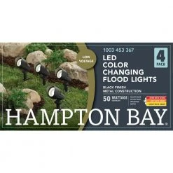 Hampton Bay 9.8-Watt Millennium Black Adjustable Light Color Outdoor Integrated LED Landscape Flood Light (4-Pack) -Hampton Bay Shop millennium black hampton bay landscape flood lights iwh1501l 3 4pk 4f 1000