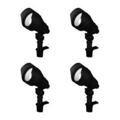 Hampton Bay 9.8-Watt Millennium Black Adjustable Light Color Outdoor Integrated LED Landscape Flood Light (4-Pack)