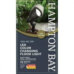 Hampton Bay 13.3-Watt Millennium Black Adjustable Light Color Outdoor Integrated LED Landscape Flood Light -Hampton Bay Shop millennium black hampton bay landscape flood lights iwh1501ll 5 1f 1000