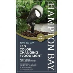 Hampton Bay 13.3-Watt Millennium Black Adjustable Light Color Outdoor Integrated LED Landscape Flood Light -Hampton Bay Shop millennium black hampton bay landscape flood lights iwh1501ll 5 44 1000