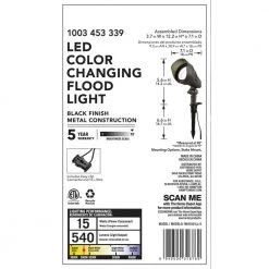 Hampton Bay 13.3-Watt Millennium Black Adjustable Light Color Outdoor Integrated LED Landscape Flood Light -Hampton Bay Shop millennium black hampton bay landscape flood lights iwh1501ll 5 fa 1000