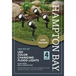 Hampton Bay 4.5-Watt Millennium Black Adjustable Light Color Outdoor Integrated LED Landscape Flood Light (4-Pack) -Hampton Bay Shop millennium black hampton bay landscape flood lights iwh1501ls 6 4pk 1f 1000