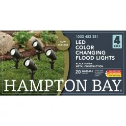 Hampton Bay 4.5-Watt Millennium Black Adjustable Light Color Outdoor Integrated LED Landscape Flood Light (4-Pack) -Hampton Bay Shop millennium black hampton bay landscape flood lights iwh1501ls 6 4pk 4f 1000